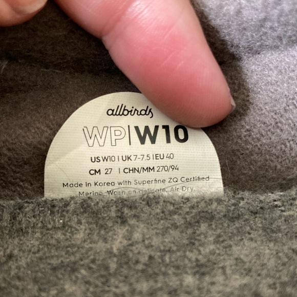 Allbirds Women's Wool Pipers Sneakers in Light Gray Size 10 EUC - Picture 10 of 10